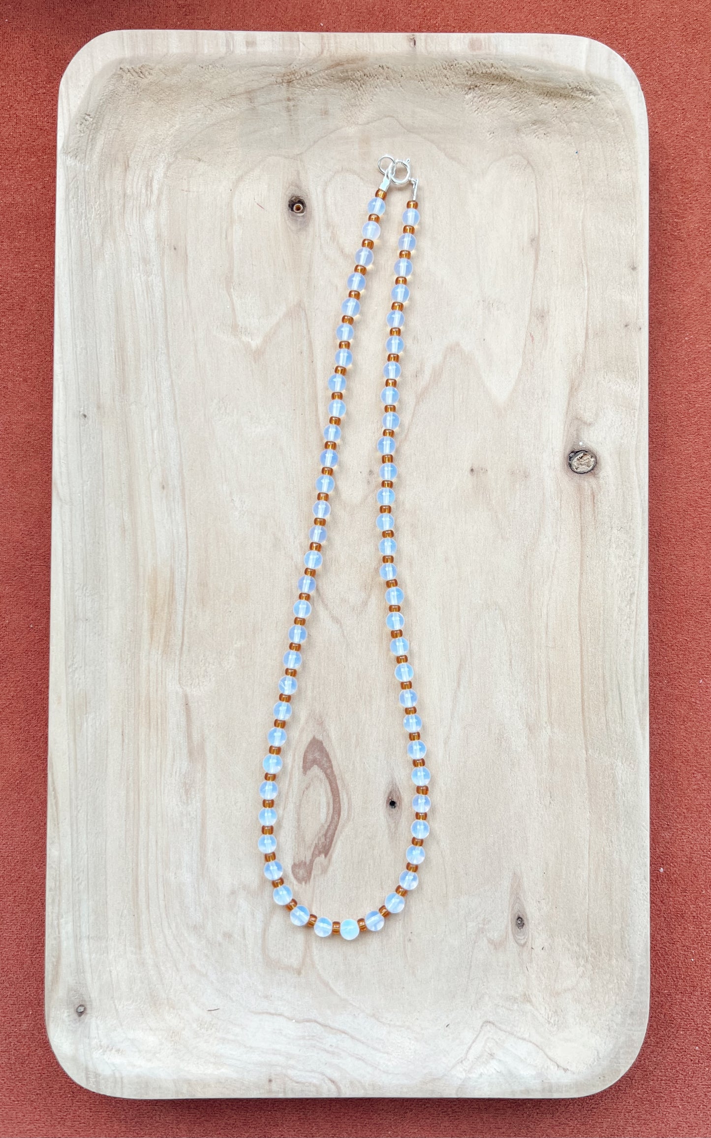 Gemstone Beaded Necklace - Opalite