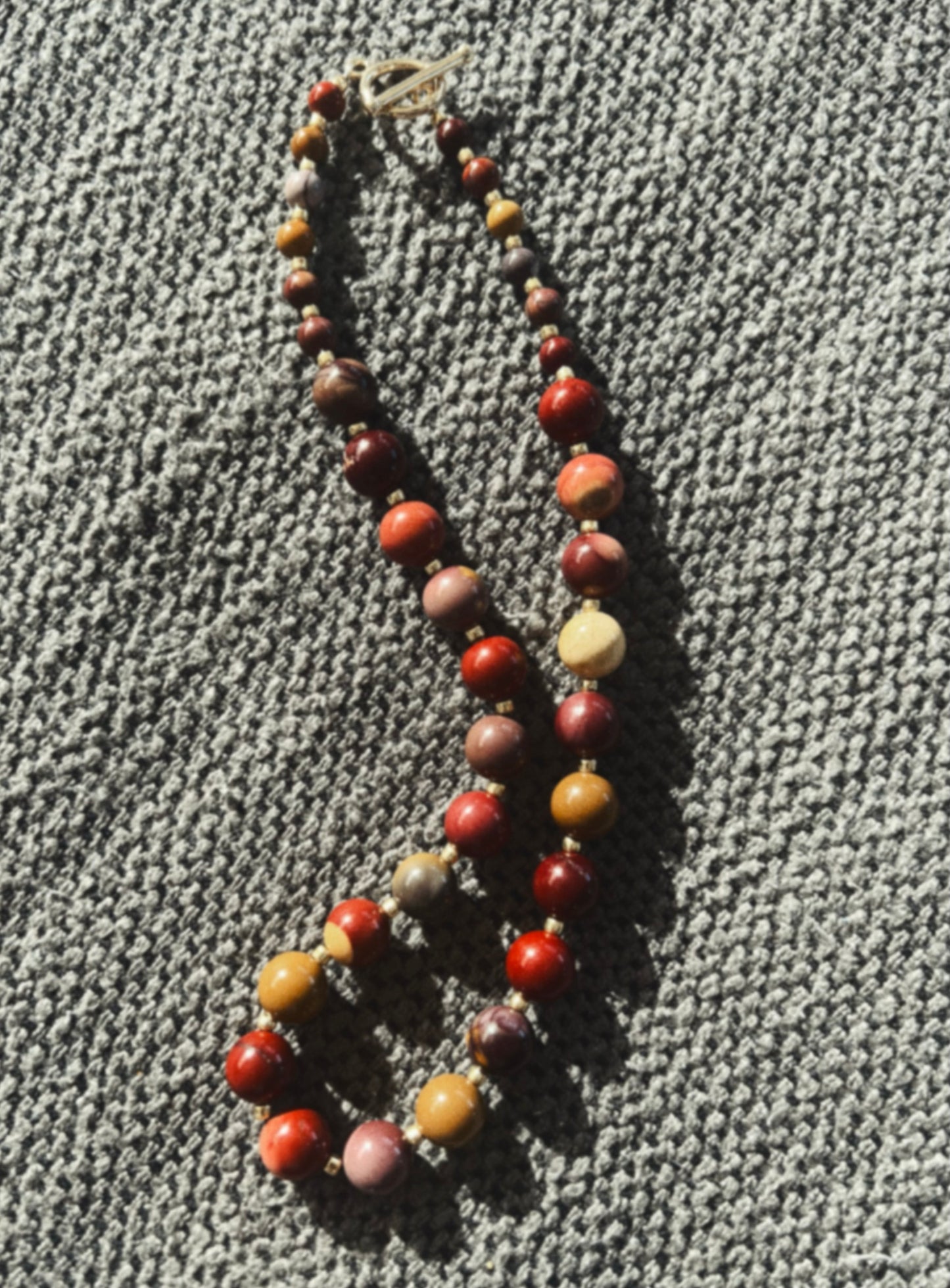 Bold Gemstone Beaded Necklace - Mookaite