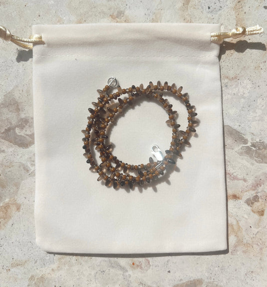 Gypsy Beaded Choker - Dark Topaz