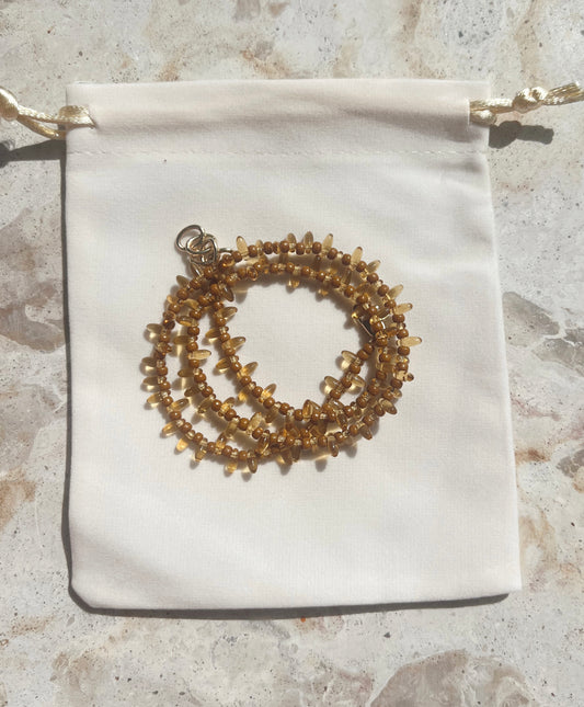 Gypsy Beaded Choker - Topaz