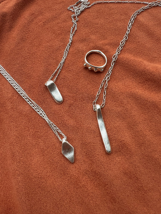 Compass Pendant Necklace • Solid Sterling Silver