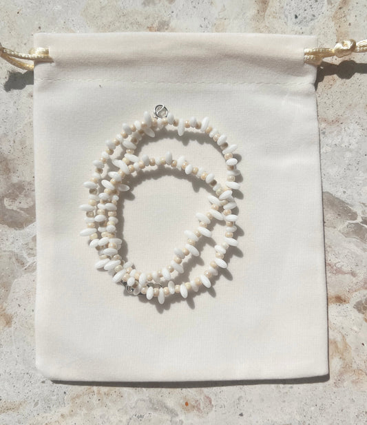 Gypsy Beaded Choker - Beige