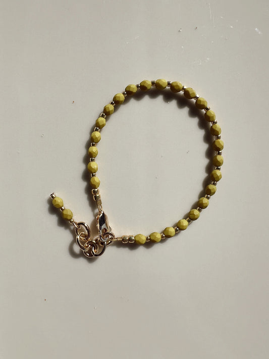 Crystal Beaded Bracelet - Chartreuse