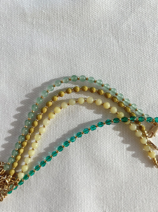 Crystal Beaded Bracelet - Emerald image 1