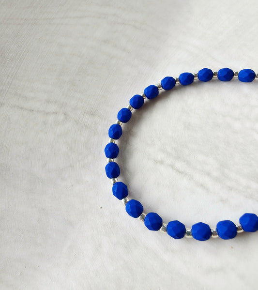 Crystal Beaded Bracelet - Electric Blue