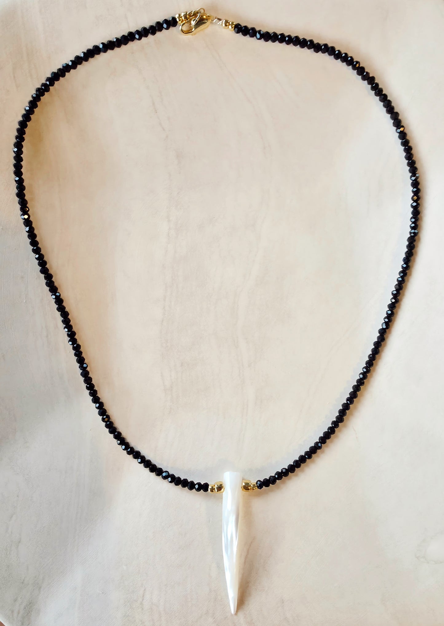 Tusk Beaded Necklace - Jet