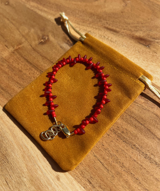 Gypsy Beaded Bracelet - Chilli