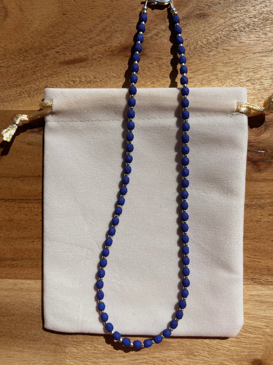 Crystal Beaded Choker - Electric Blue