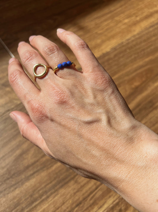 Rio Beaded Ring - Electric Blue Glass