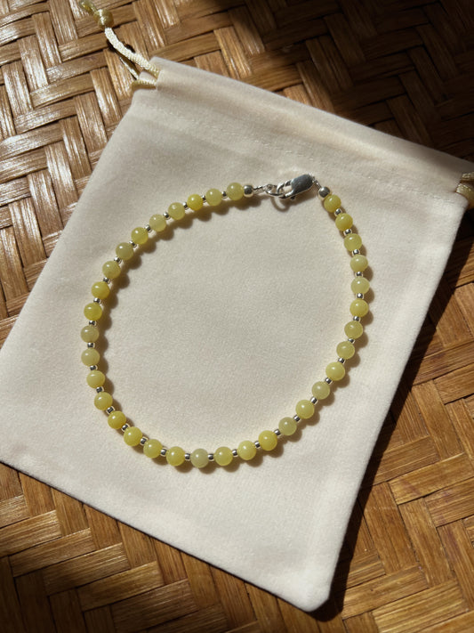 Gemstone Anklet - Olive Jade image 1