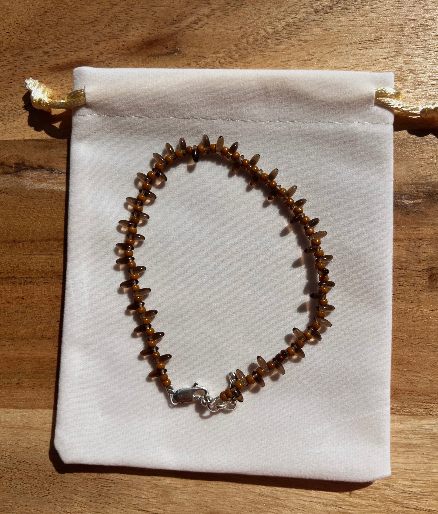 Gypsy Beaded Anklet - Dark Topaz