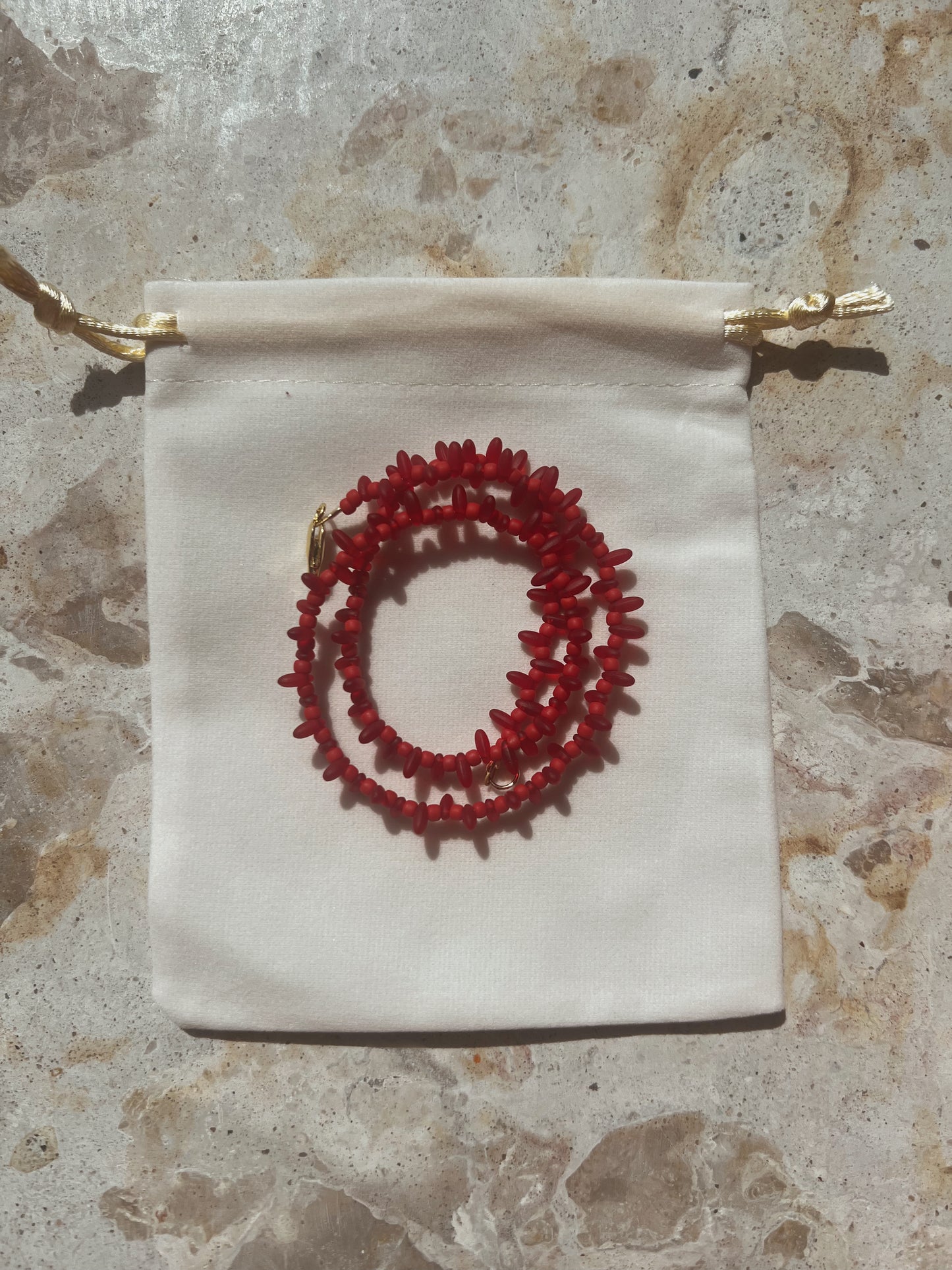 Gypsy Beaded Choker - Chilli