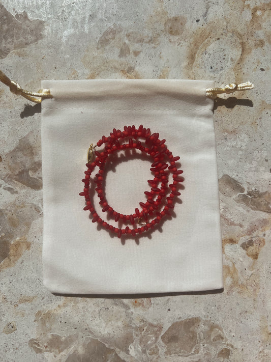 Gypsy Beaded Choker - Chilli