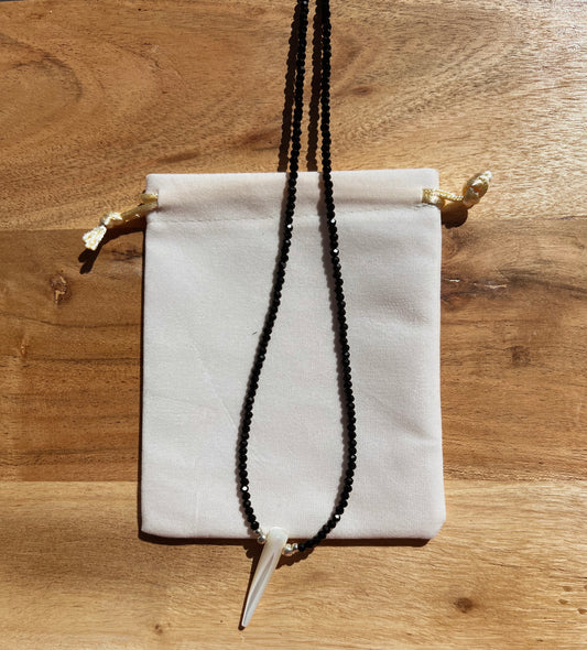 Tusk Beaded Necklace - Jet