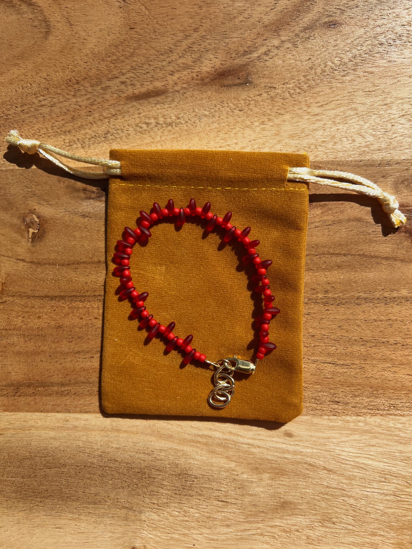 Gypsy Beaded Bracelet - Chilli