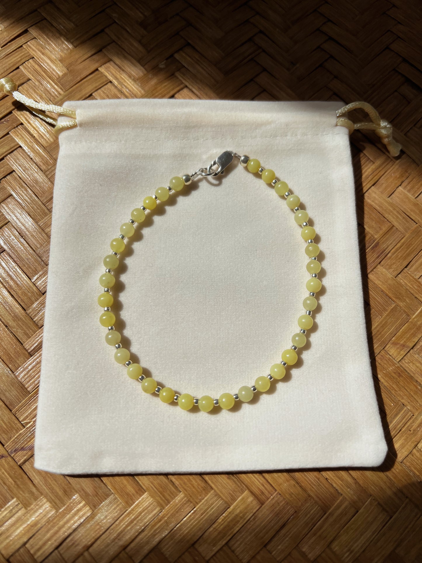 Gemstone Anklet - Olive Jade  image 0