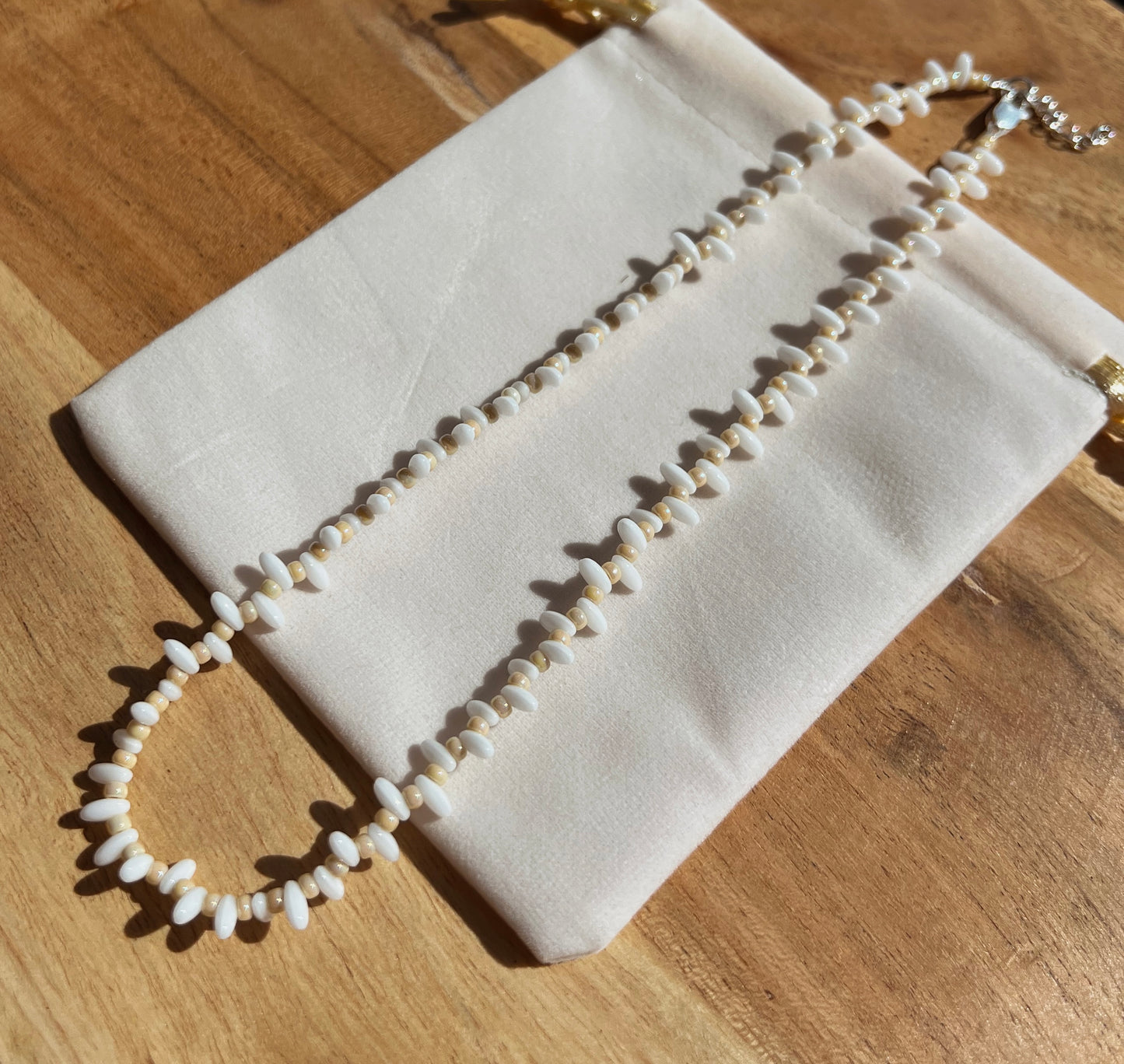 Gypsy Beaded Choker - Beige