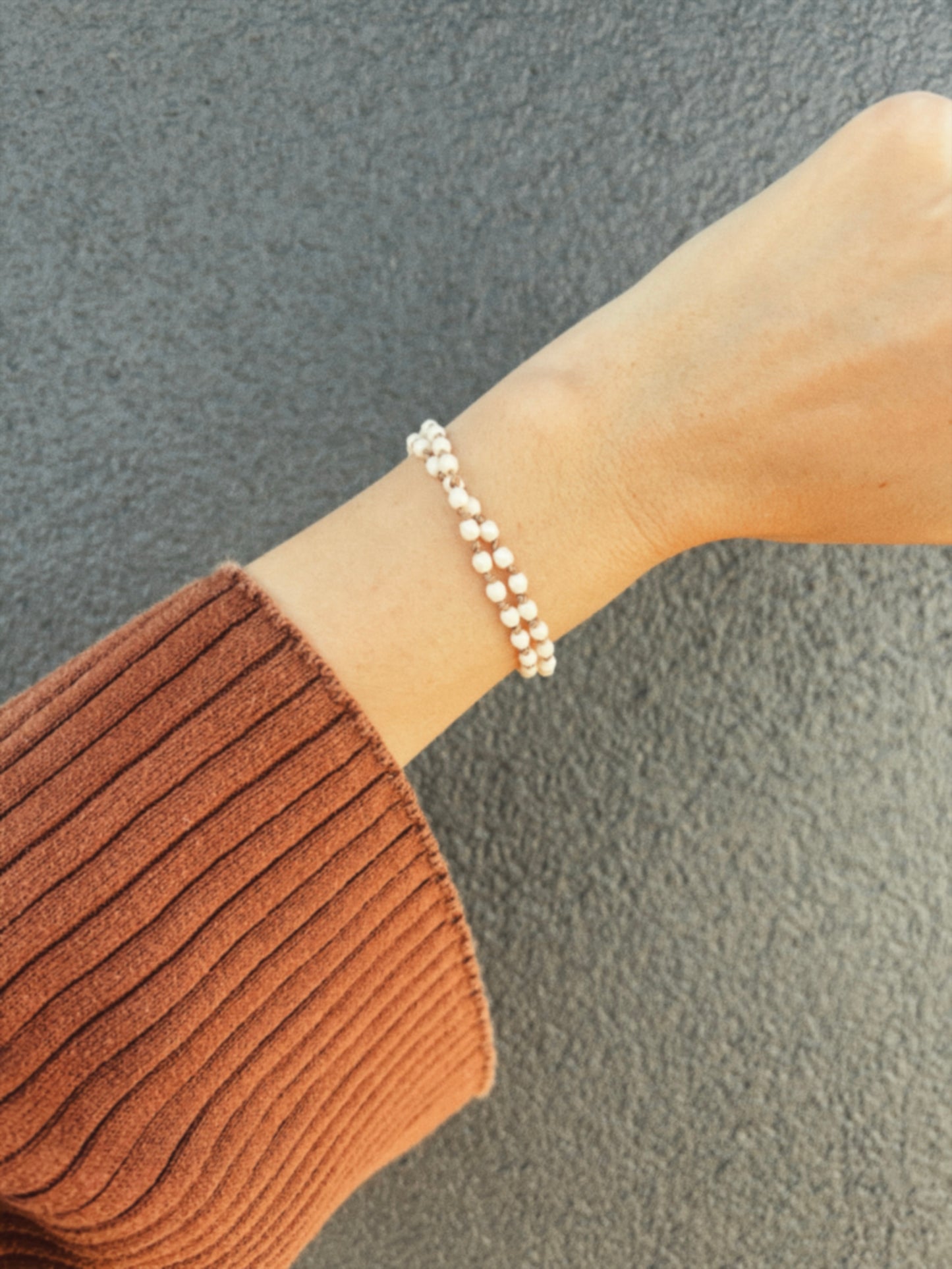 Beaded Silk Wrap Bracelet - Milk