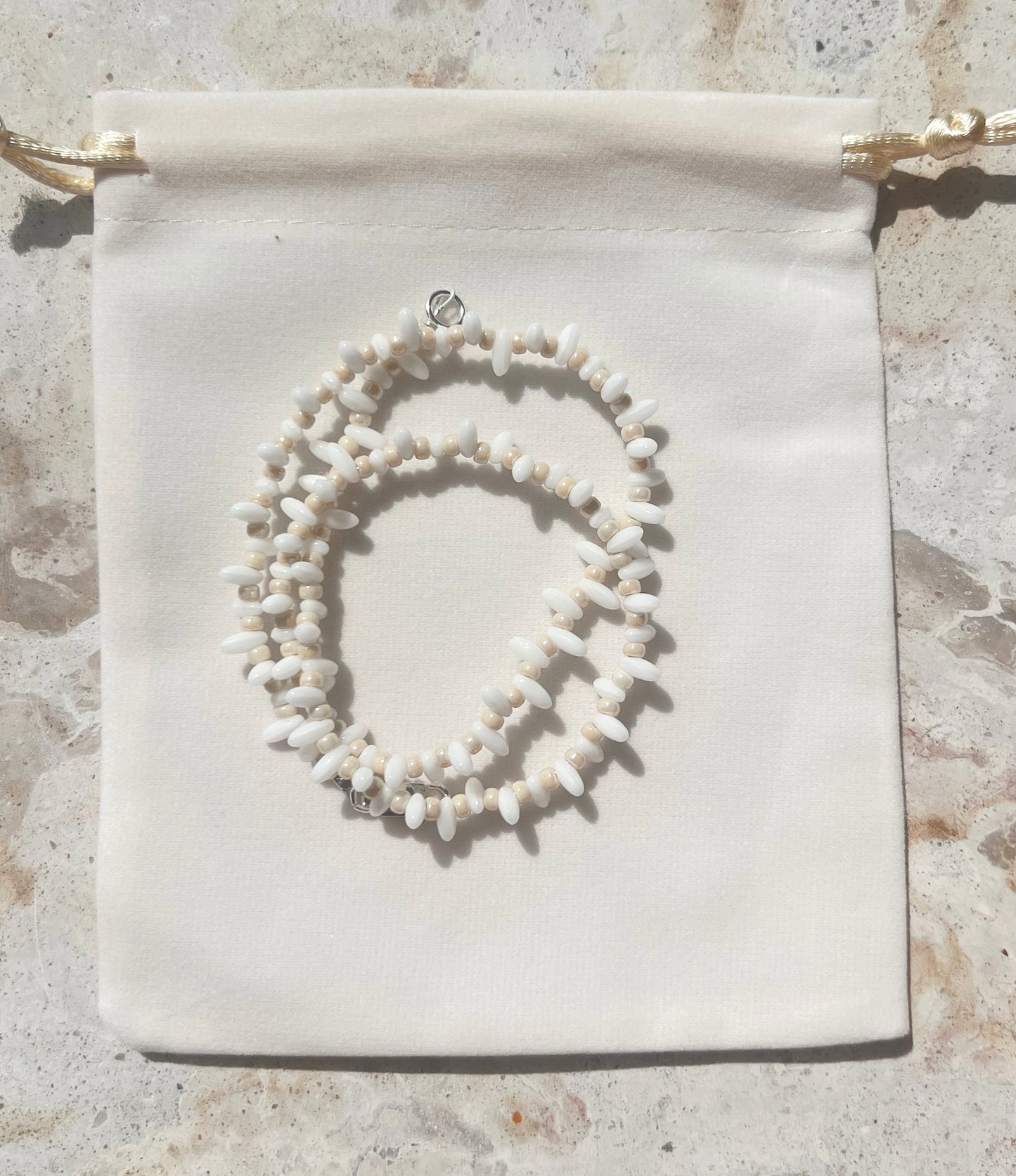 Gypsy Beaded Choker - Beige