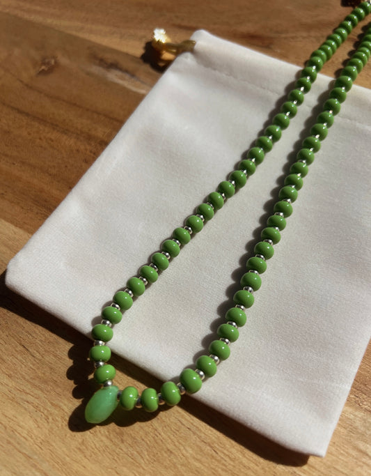 Beaded Necklace - Lime