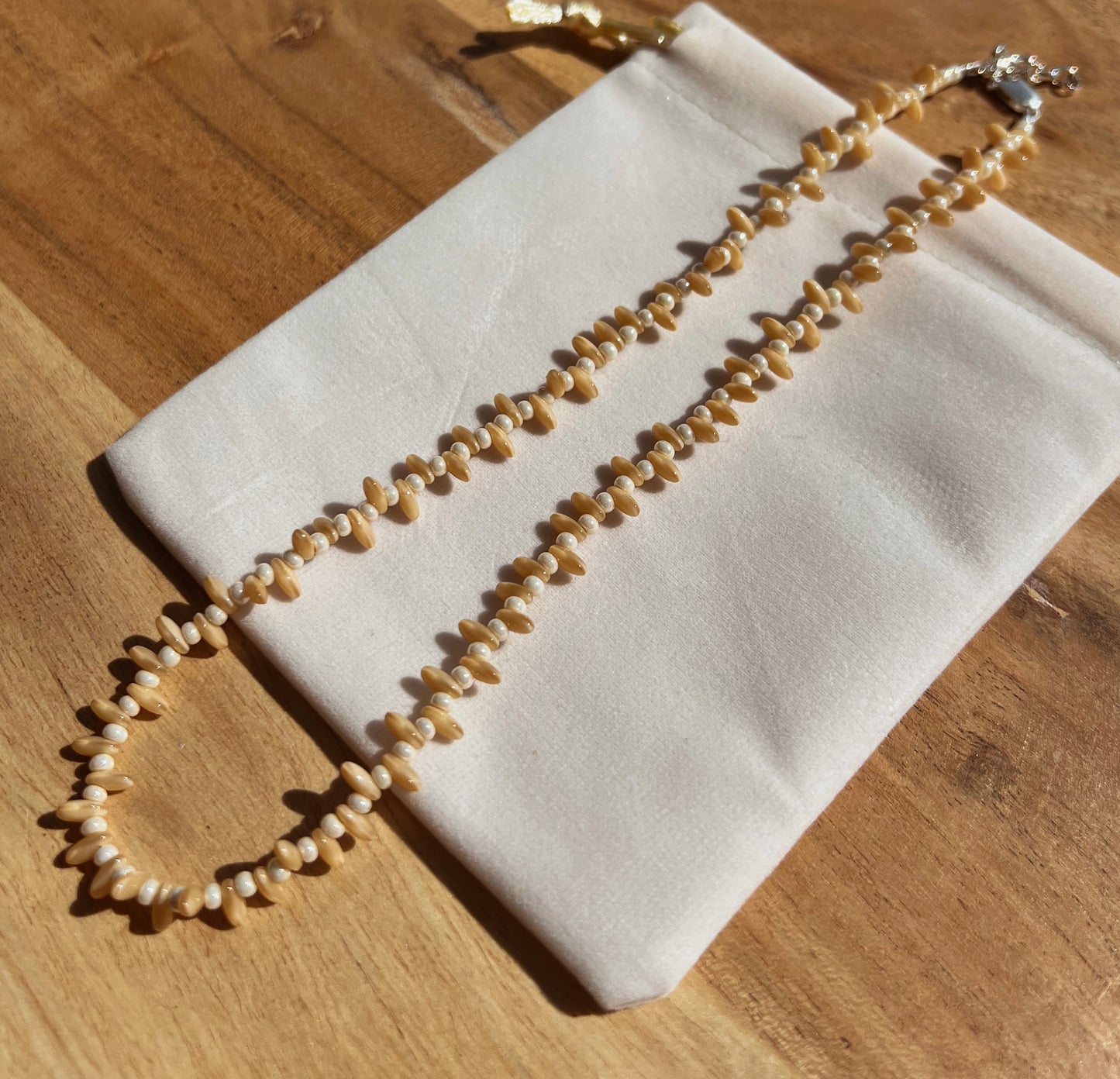Gypsy Beaded Choker - Crème