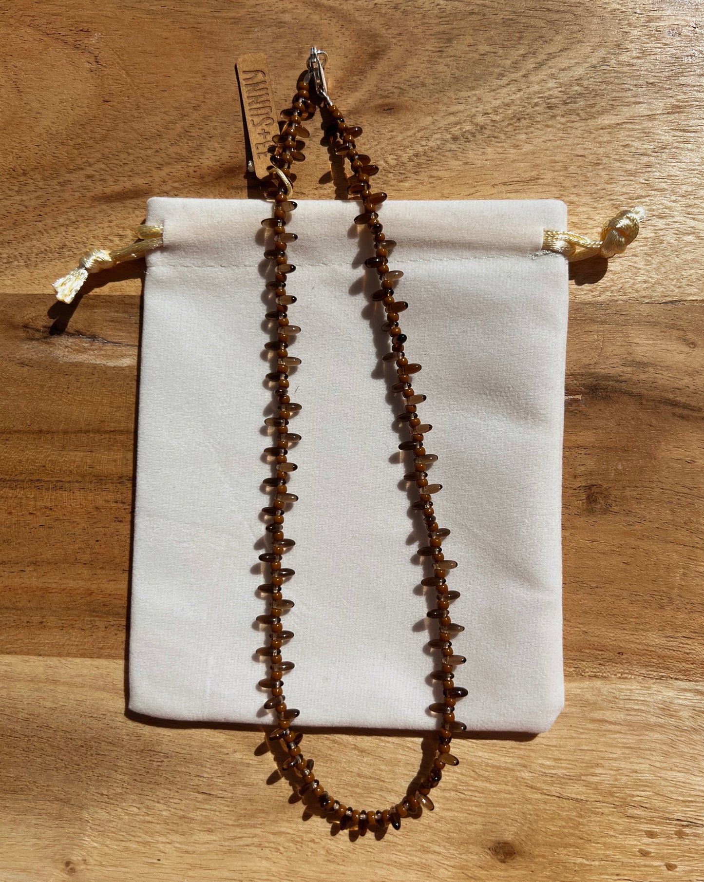 Gypsy Beaded Choker - Dark Topaz