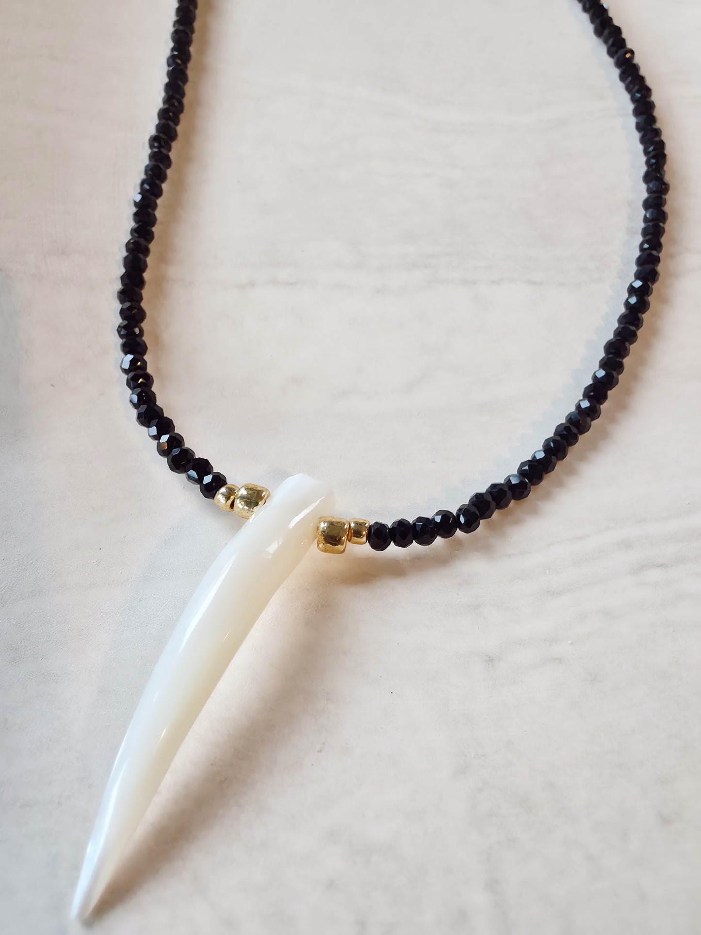 Tusk Beaded Necklace - Jet