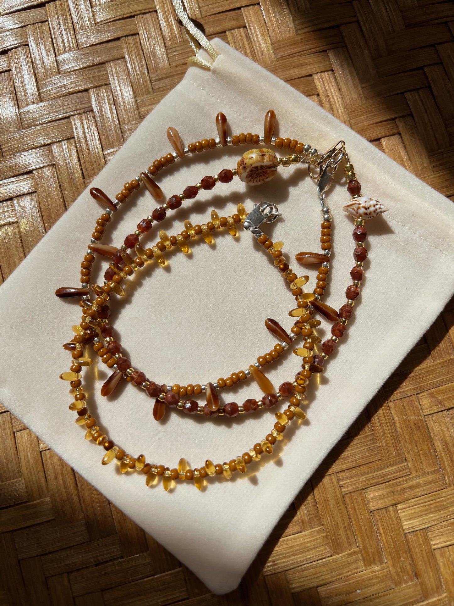 Gypsy Beaded Anklet - Topaz  image 2