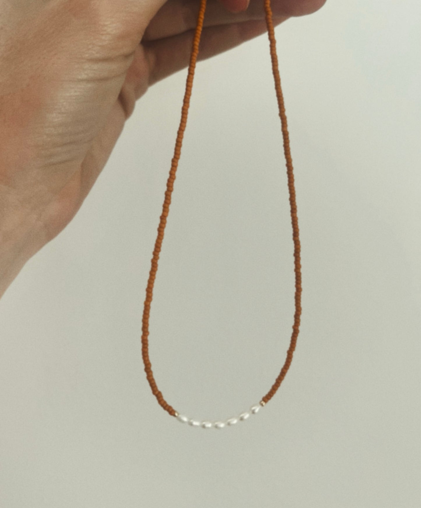 Petite Pearl Choker - Mustard