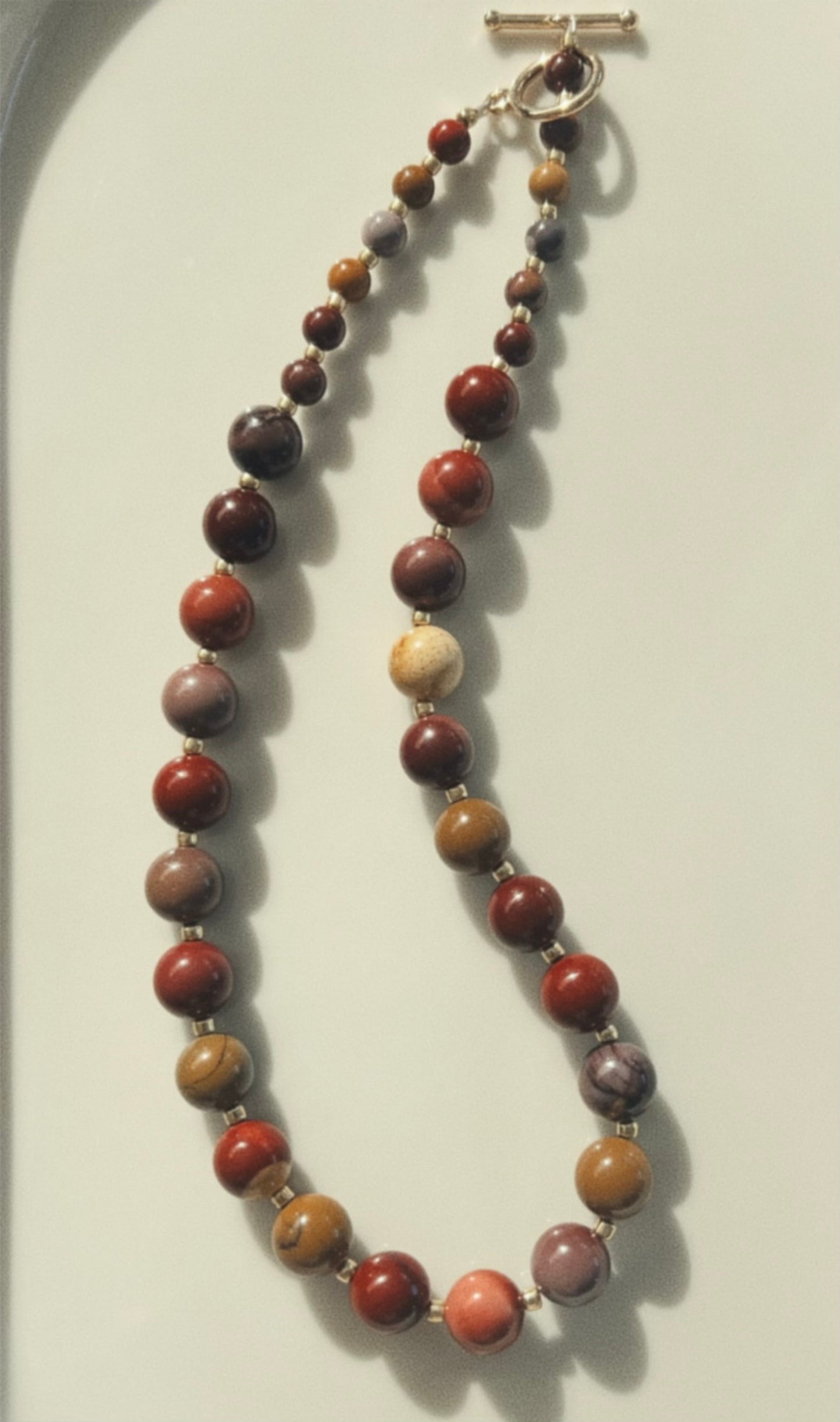Bold Gemstone Beaded Necklace - Mookaite