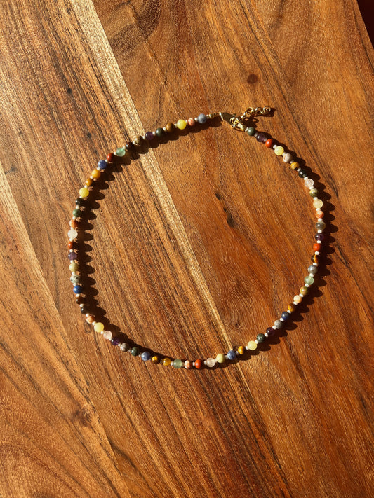 Gemstone Beaded Necklace - Multi-stone