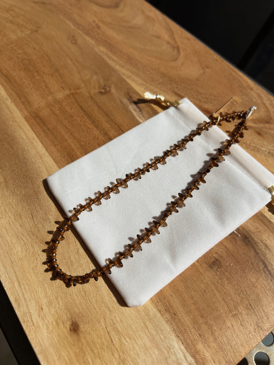 Gypsy Beaded Choker - Dark Topaz