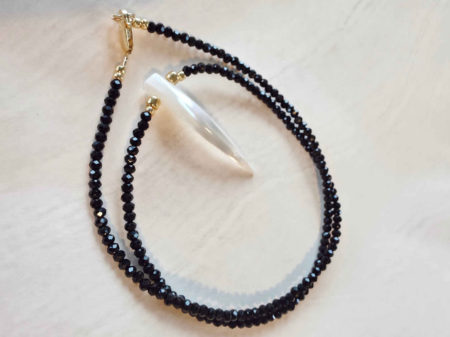 Tusk Beaded Necklace - Jet