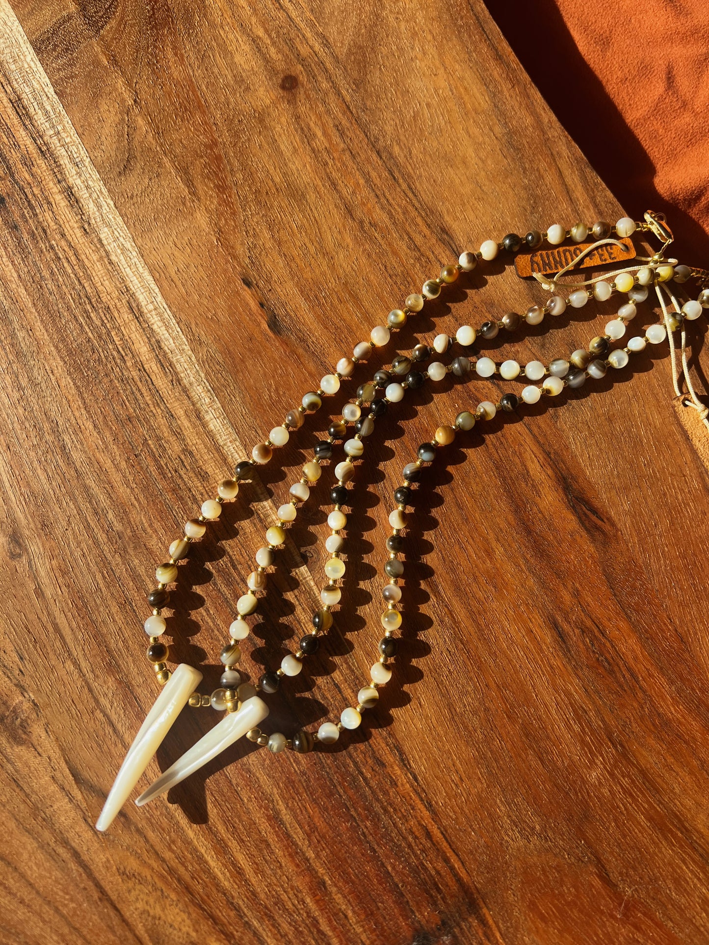 Tusk Beaded Necklace - Natural Shell