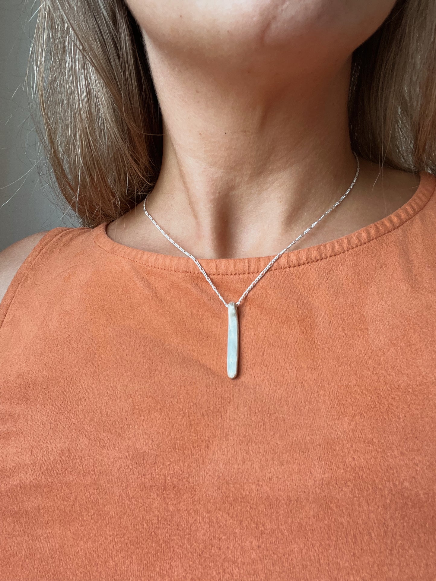Pillar Pendant Necklace • Solid Sterling Silver