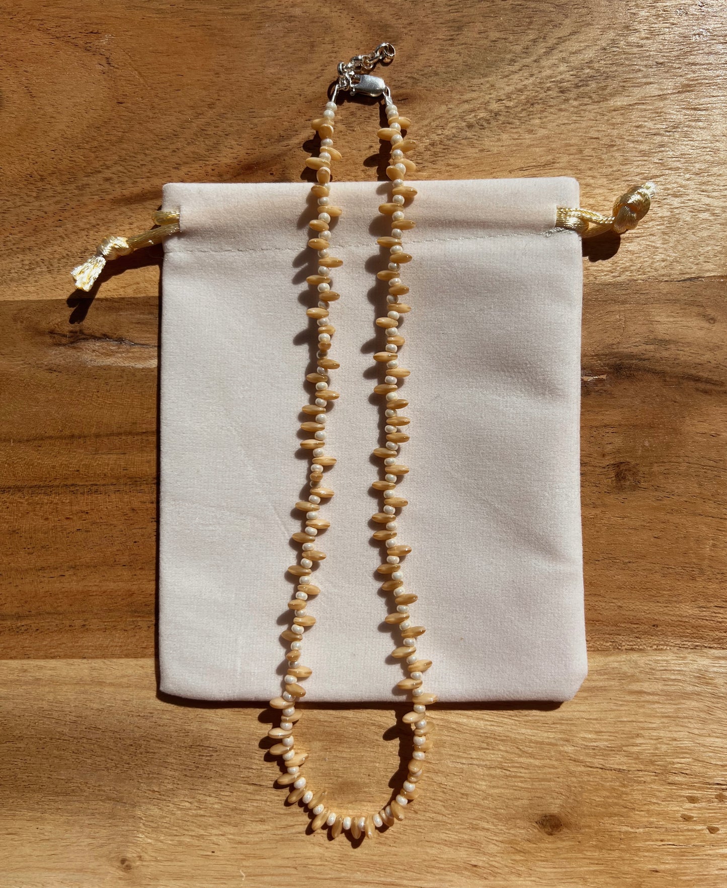 Gypsy Beaded Choker - Crème