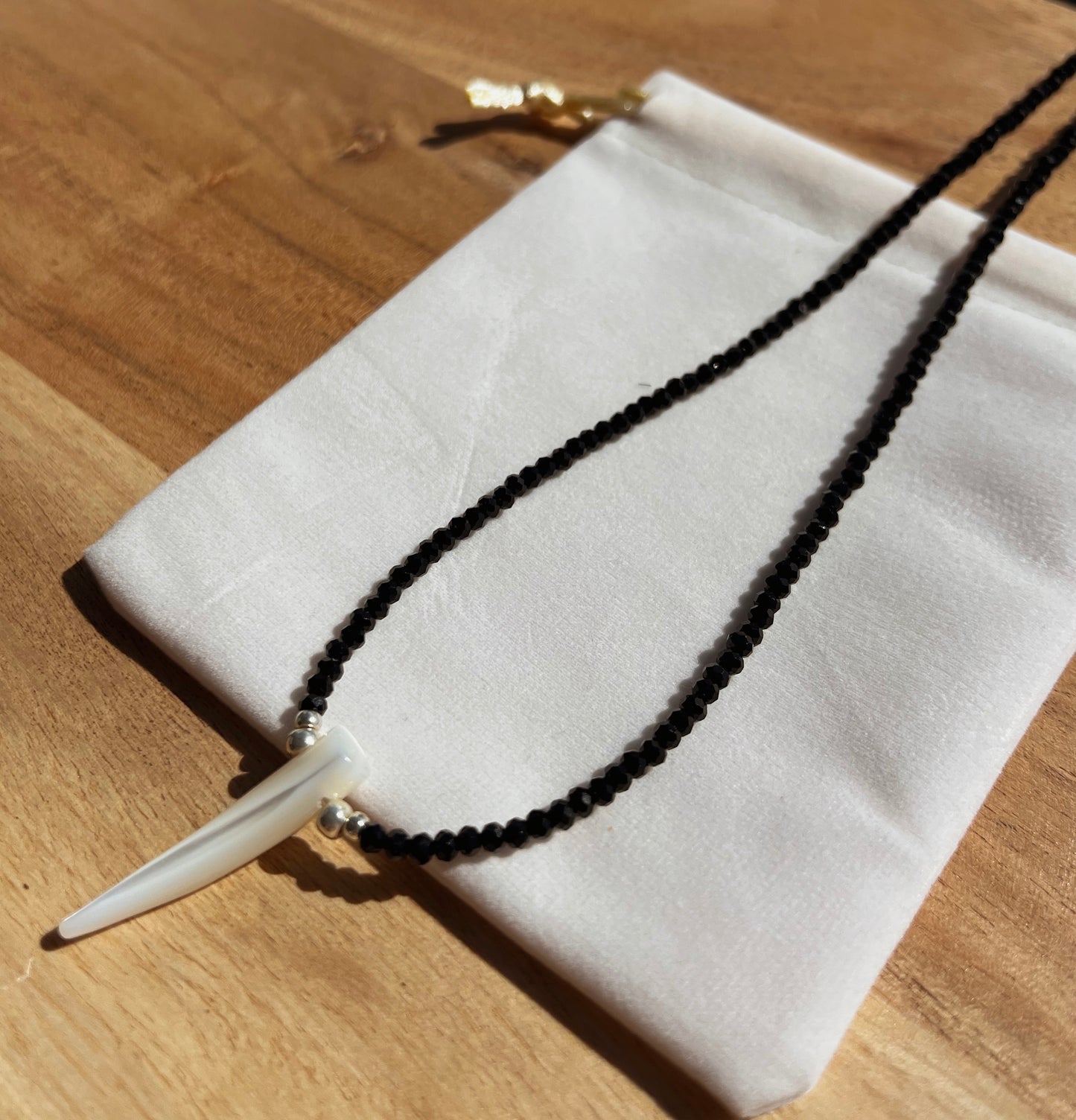 Tusk Beaded Necklace - Jet