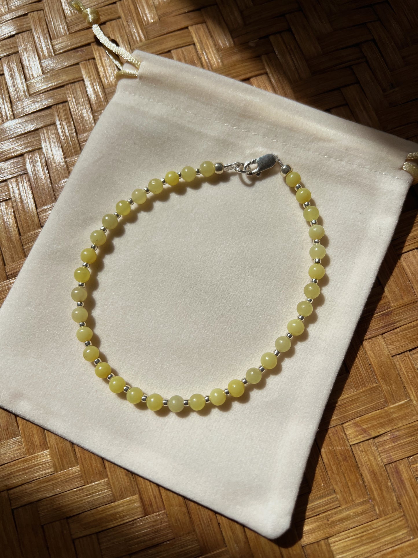 Gemstone Anklet - Olive Jade  image 1