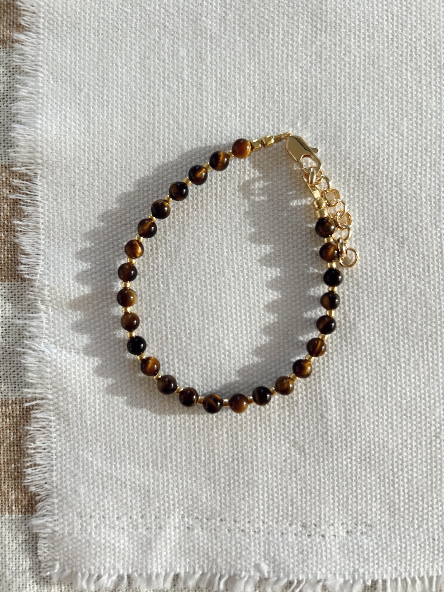 Gemstone Beaded Bracelet - Tigers Eye  image 0