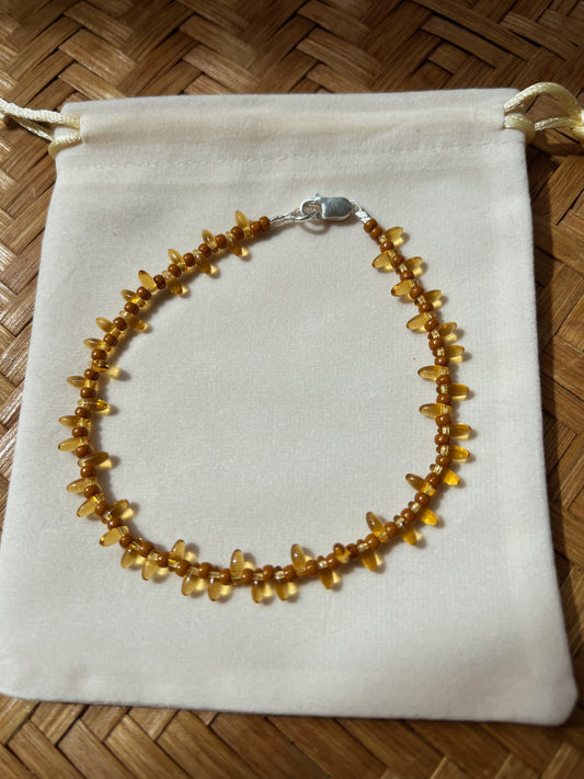 Gypsy Beaded Anklet - Topaz  image 0