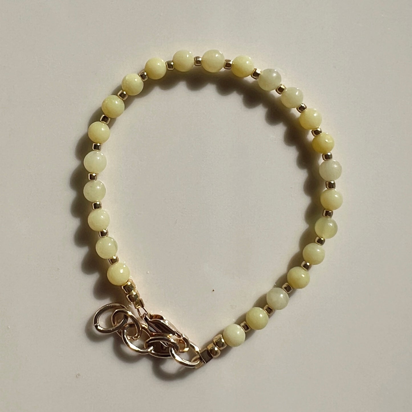 Gemstone Beaded Bracelet - Olive Jade   image 0