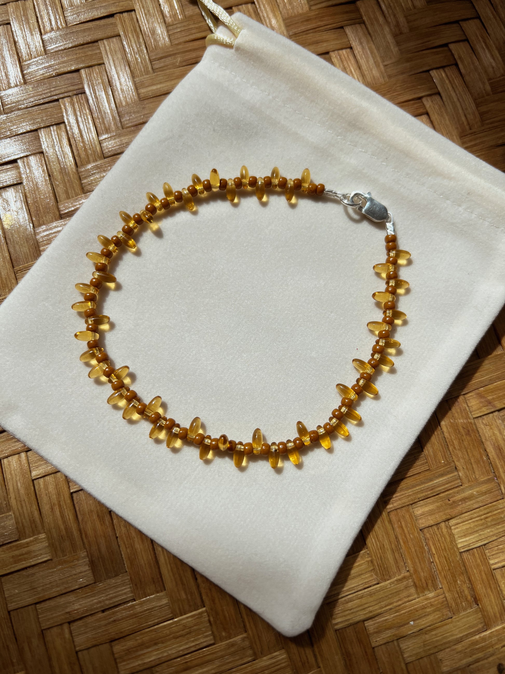 Gypsy Beaded Anklet - Topaz  image 1