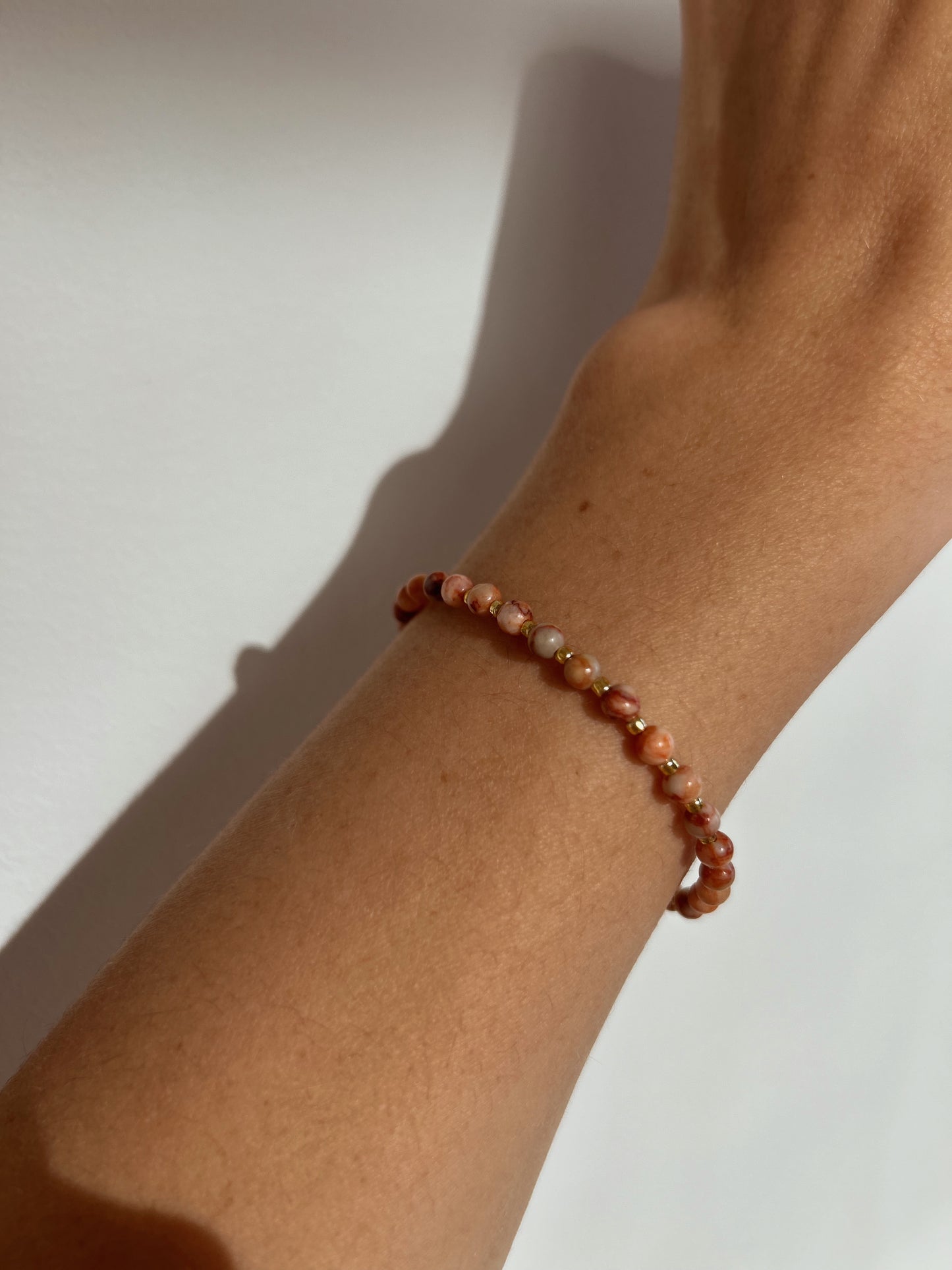 Gemstone Beaded Bracelet - Red Web Jasper  image 0